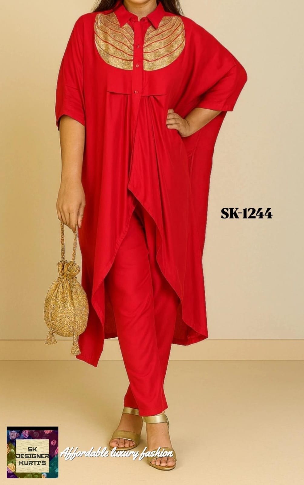 Luxe Drape Russian Silk Kaftan Set