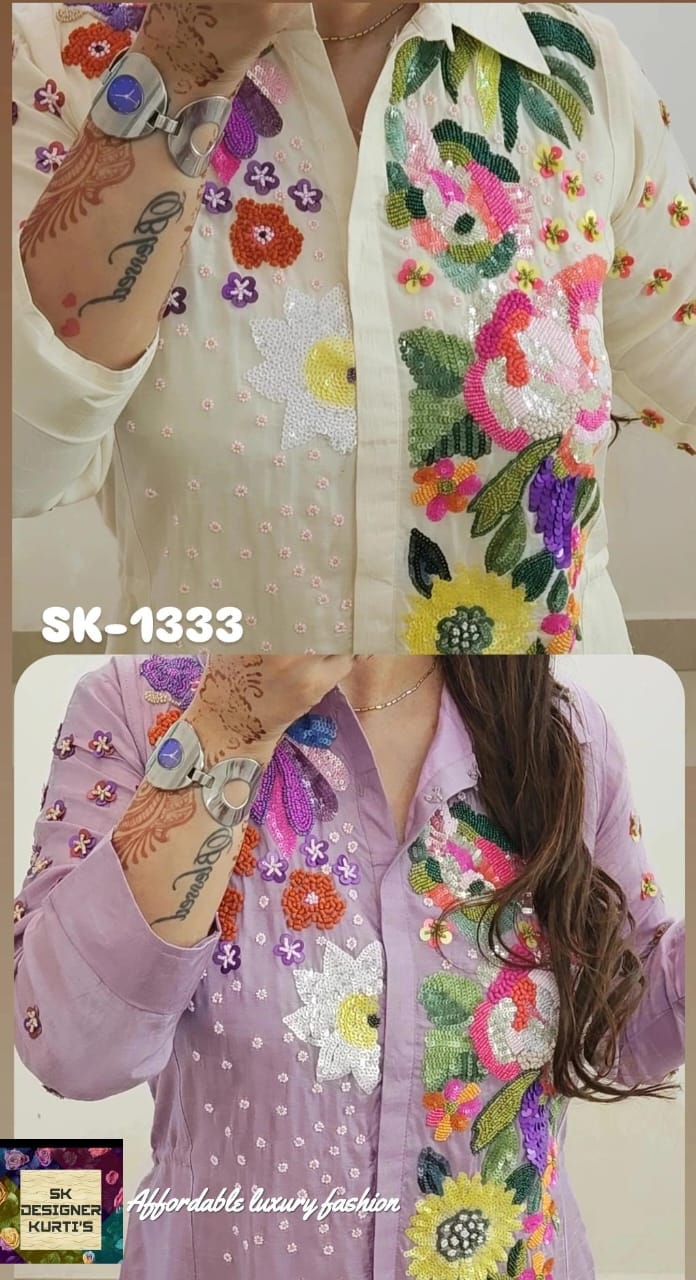 Pastel Bloom Floral Embroidered Co-ord Set (Lavender)