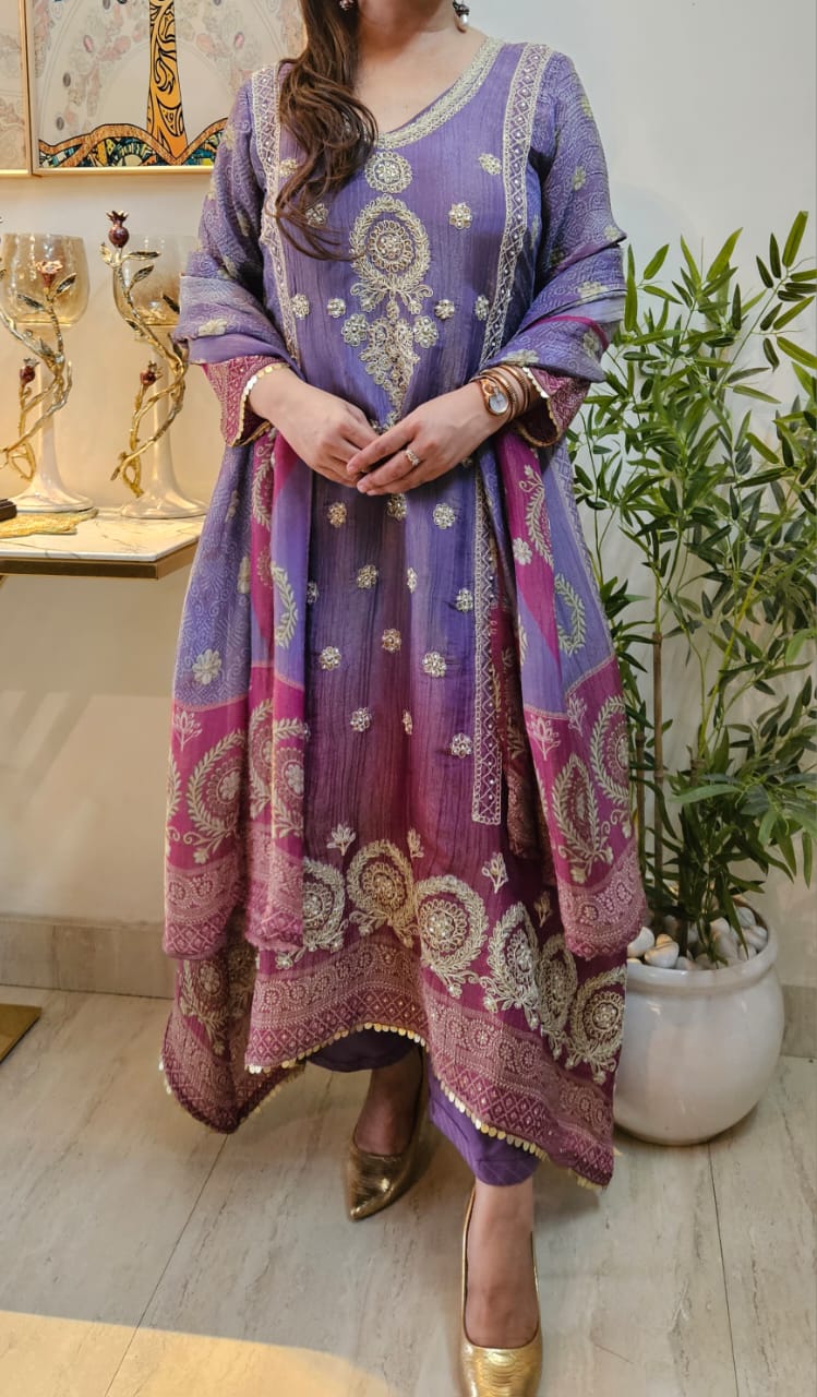 Shimmer Tissue Silk Tail Pattern Kurta