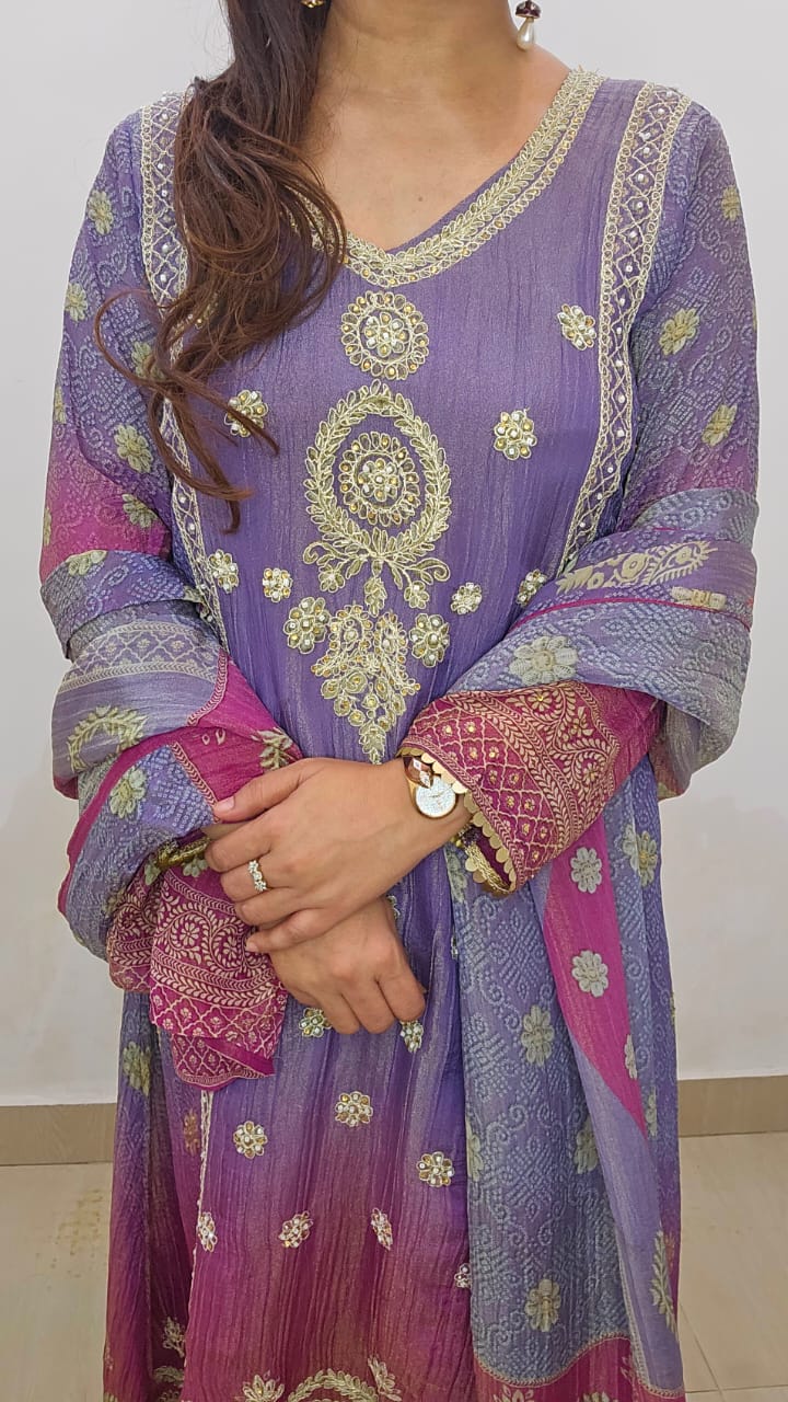 Shimmer Tissue Silk Tail Pattern Kurta