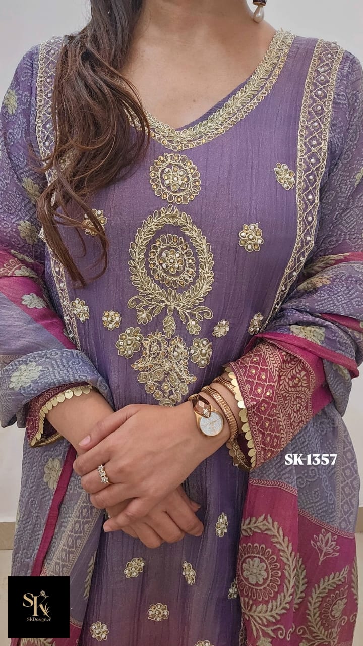 Shimmer Tissue Silk Tail Pattern Kurta
