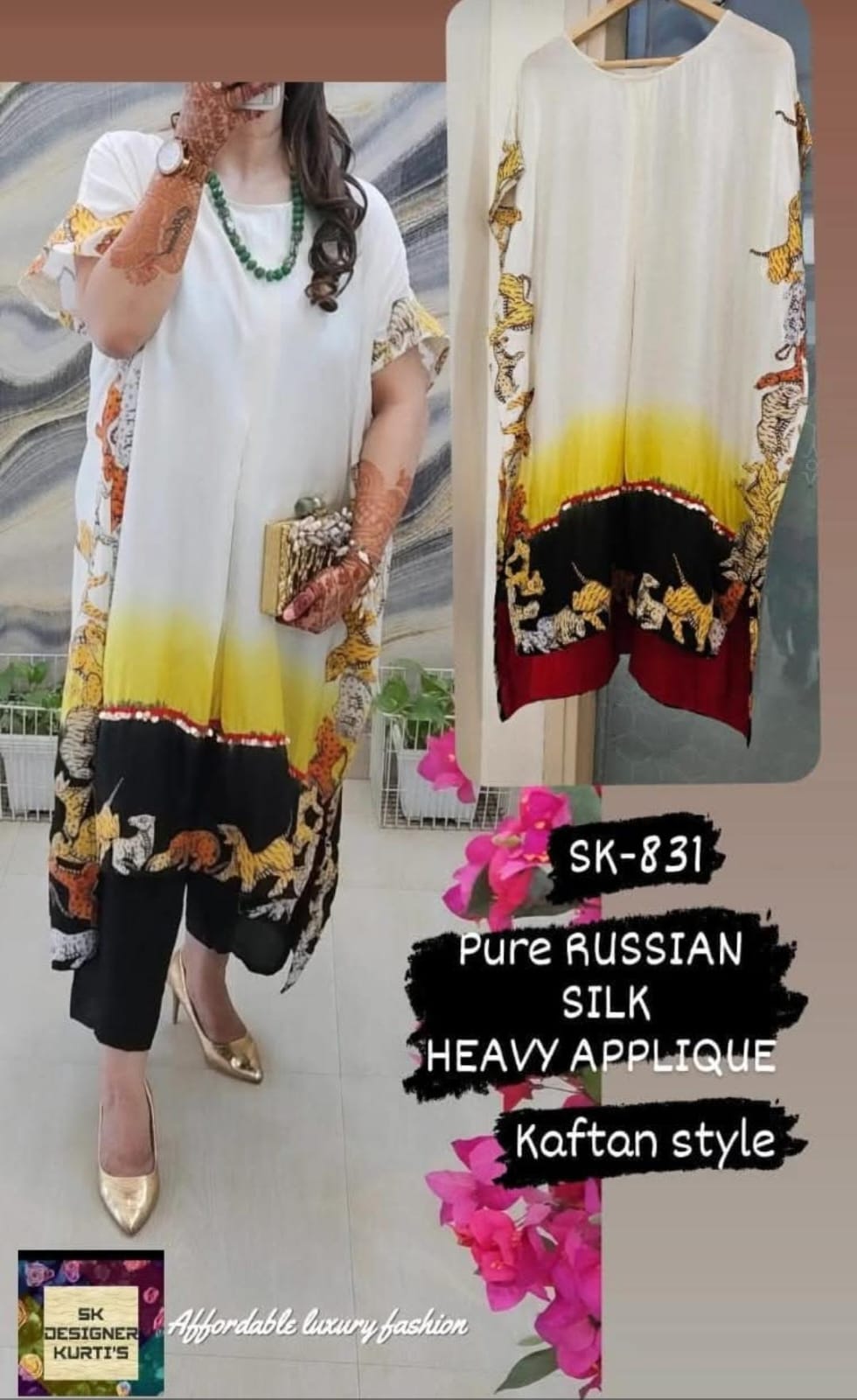 Royal Luxe Kaftan Set (White)