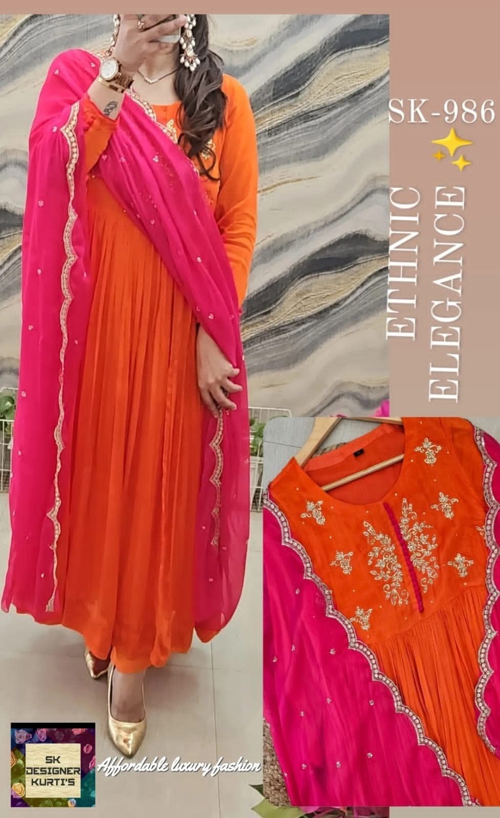 Ethereal Grace – Chinnon Flared Kurta Set