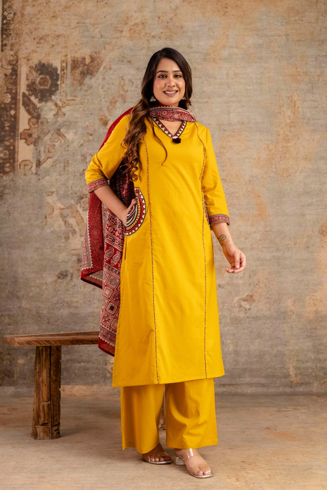 Festive Aura – Pure Cotton Embroidered Kurta Set