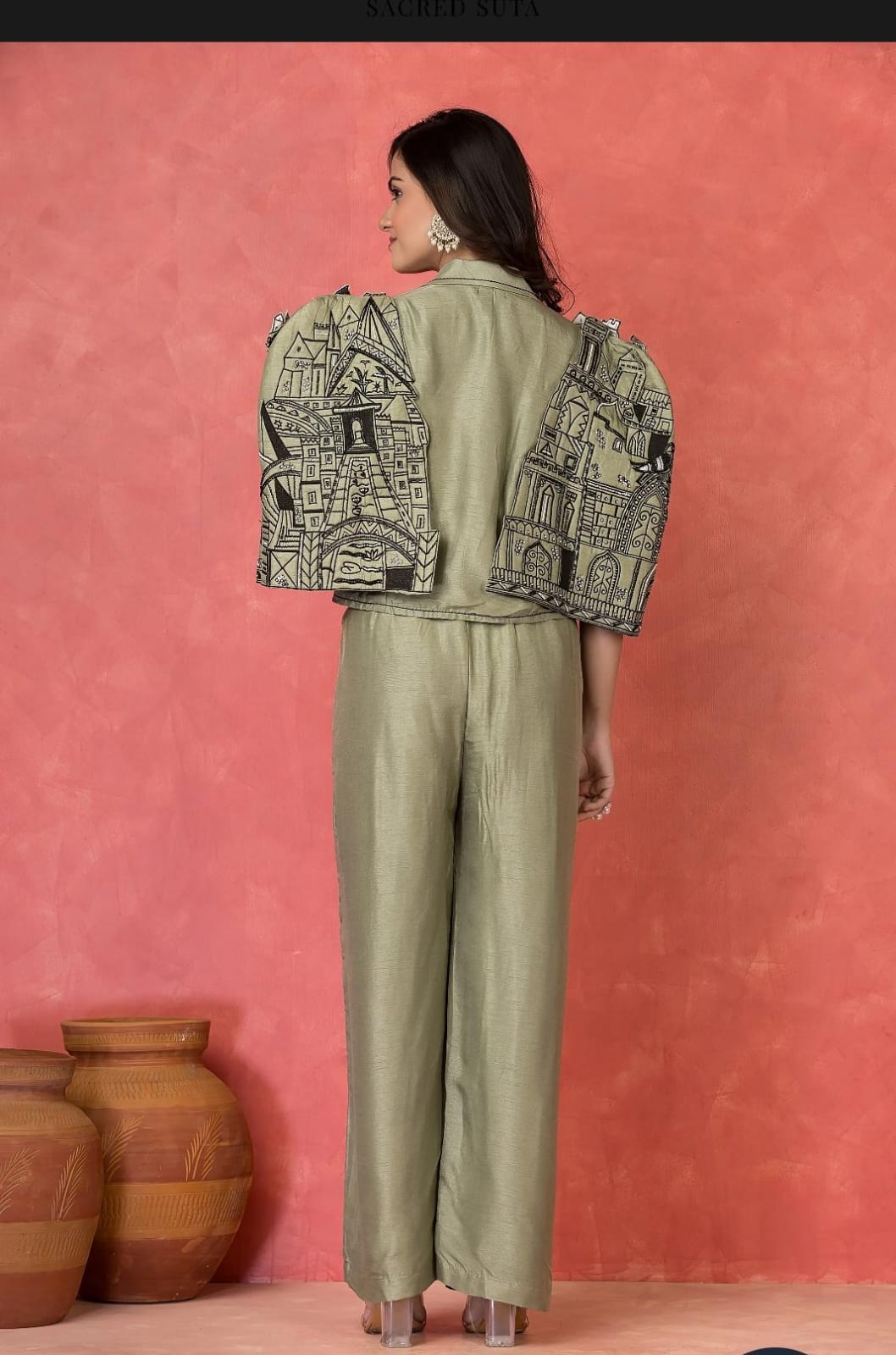 Silk Symphony Cape Co-ord (Green)