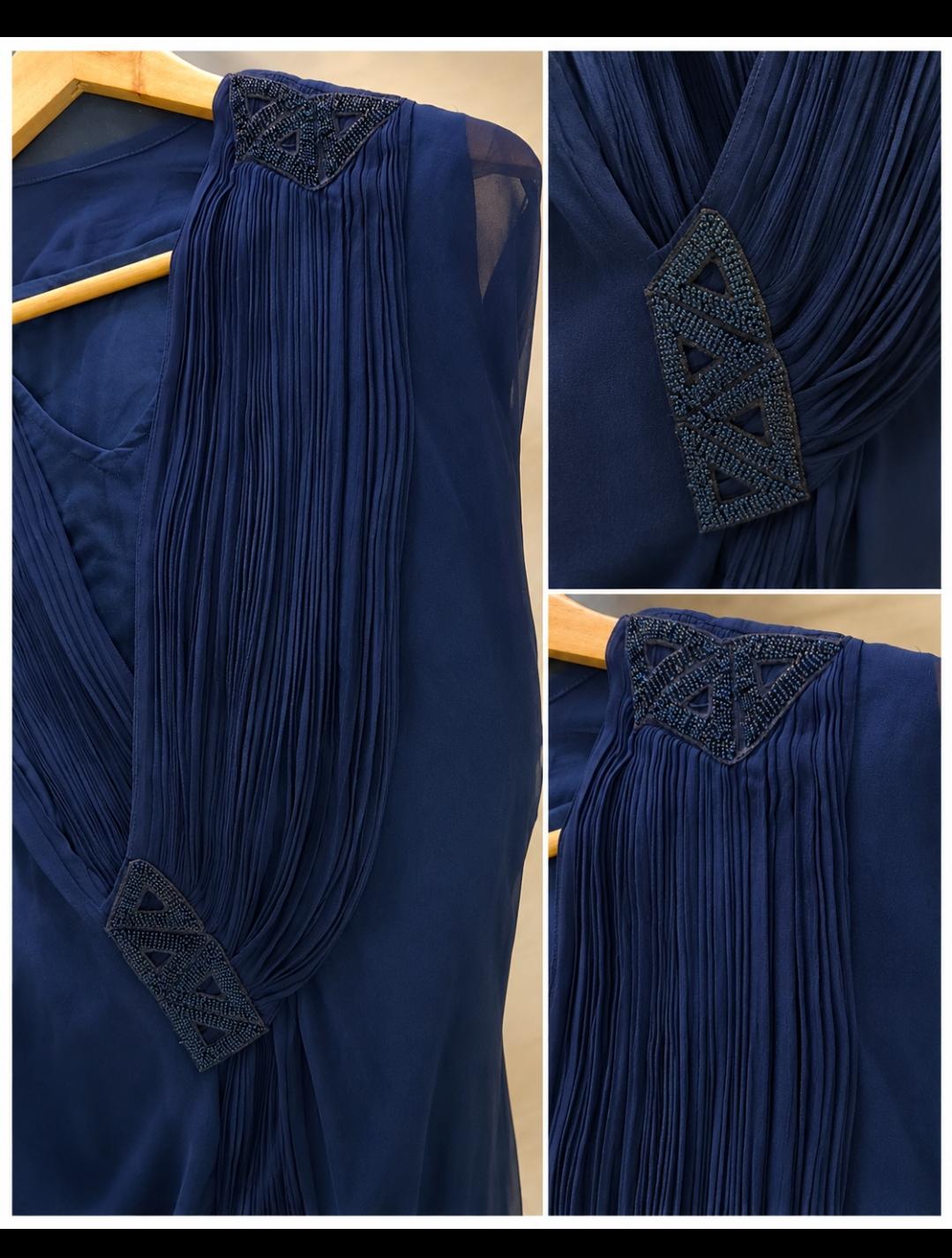 Noor Embellished Kaftan Dress (Blue)