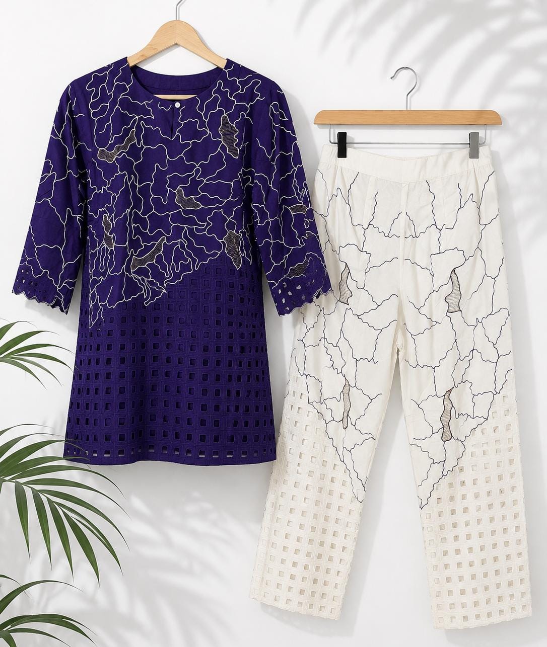Cotton Silk Schiffli Luxe Co-ord Set