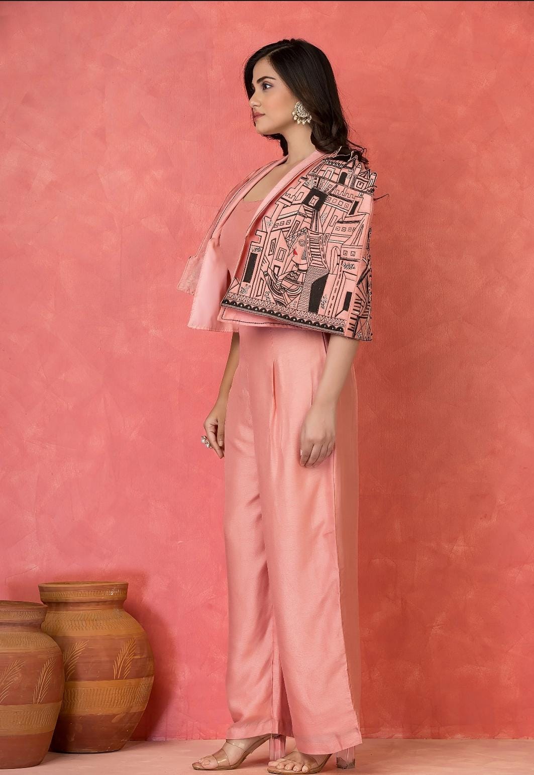 Silk Symphony Cape Co-ord (Peach)