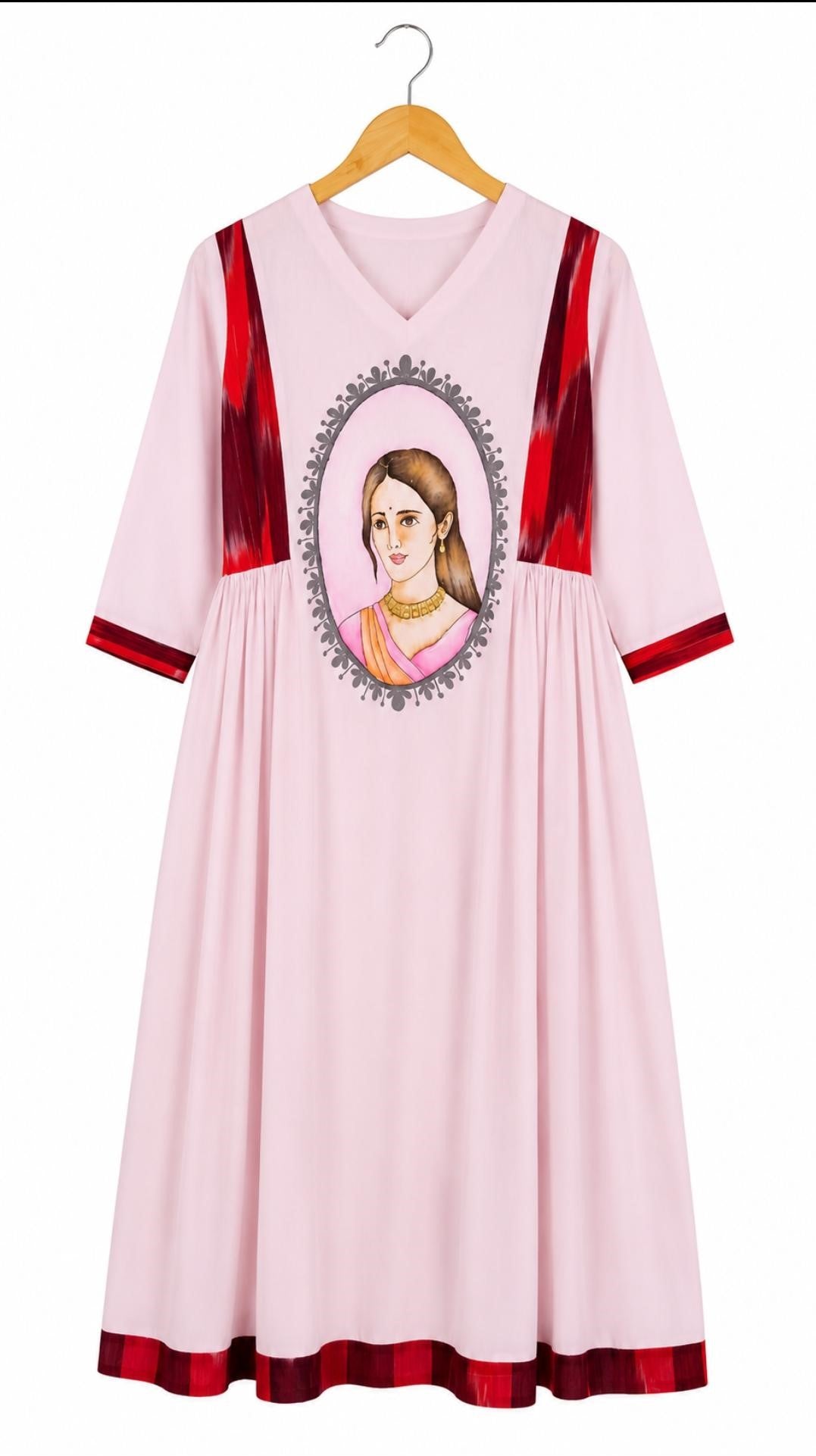 Pastel Muse Handpainted Mul Cotton Dress