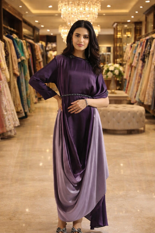Aurelia Satin Cowl Gown