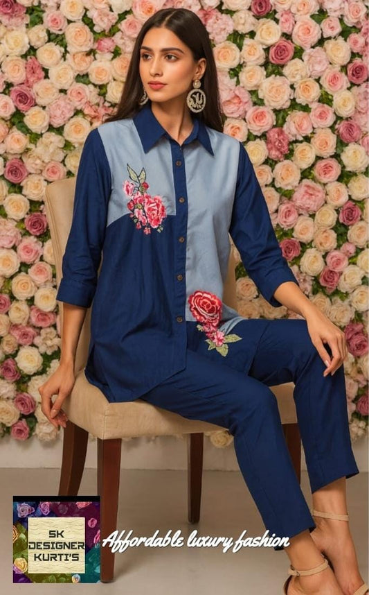 Royal Bloom Russian Silk Co-ord Set