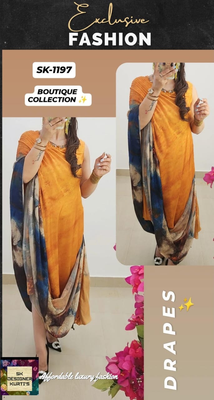 Luxe Silk Drape Cowl Dress
