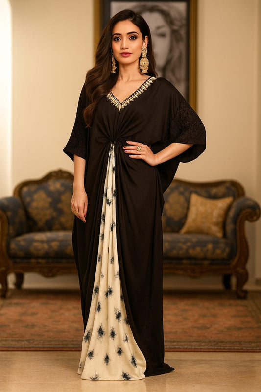 Tie & Dye Crepe Kaftan Gown
