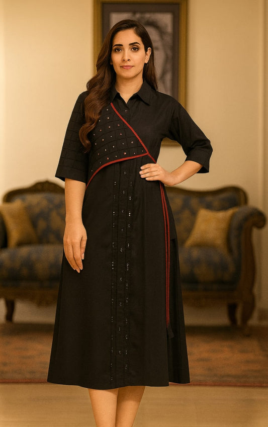 Chic Cotton Silk Midi Dress