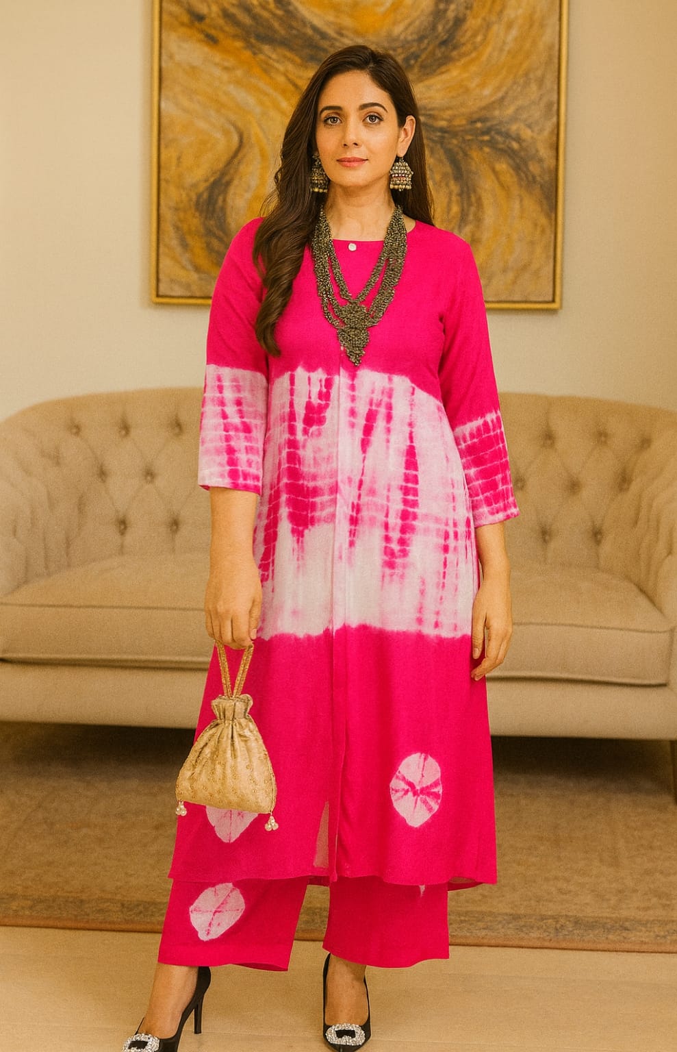 Muslin Tie & Dye Kurta Set
