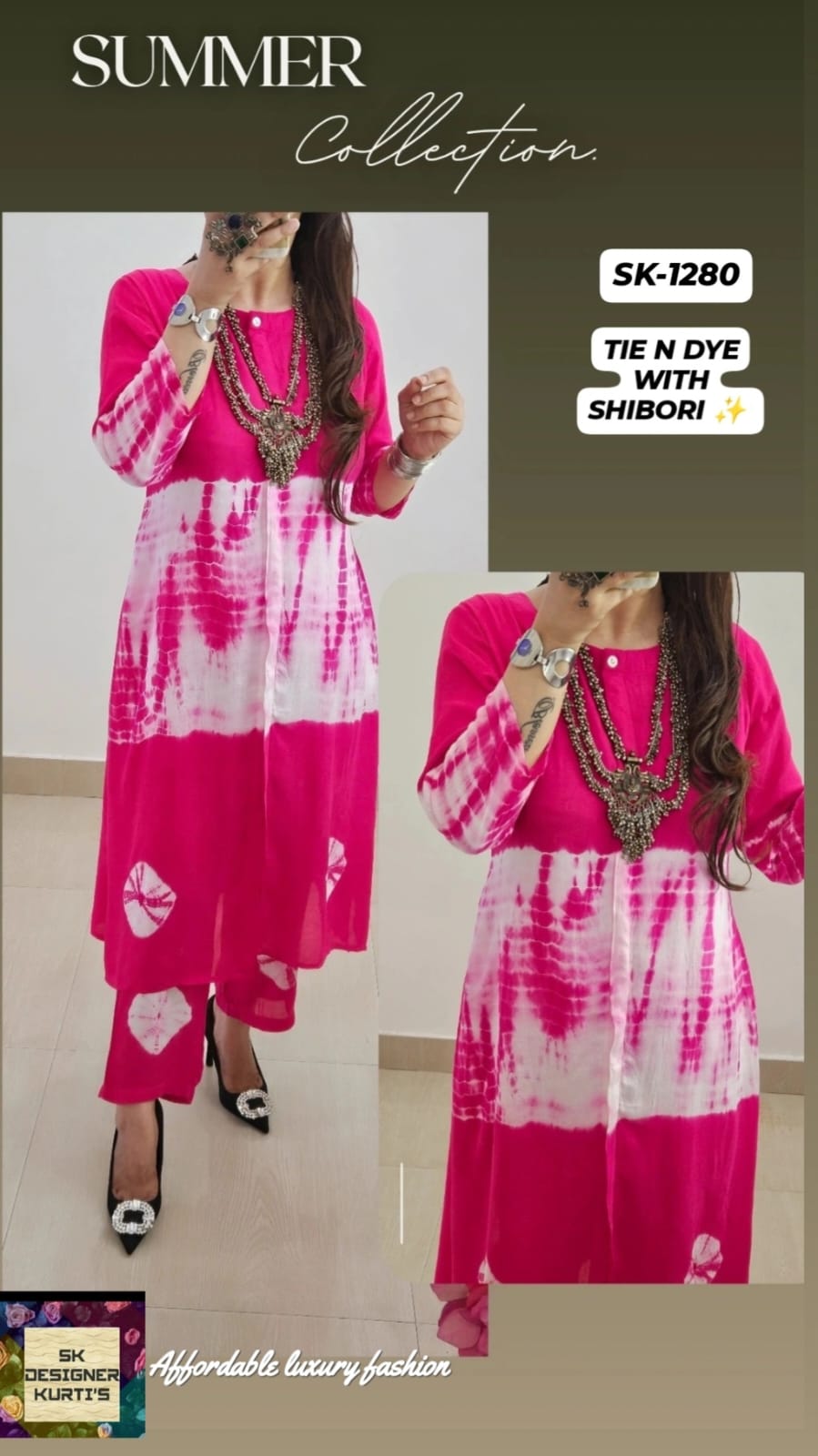 Muslin Tie & Dye Kurta Set