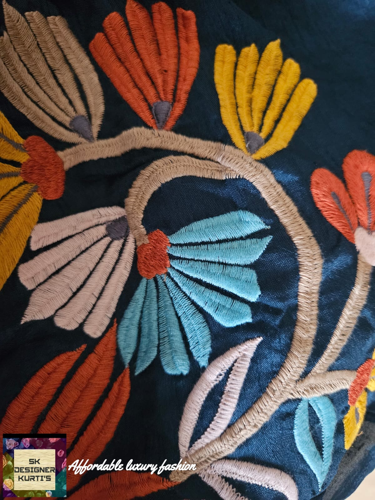 Blue Blossom Russian Silk Co-Ord Set