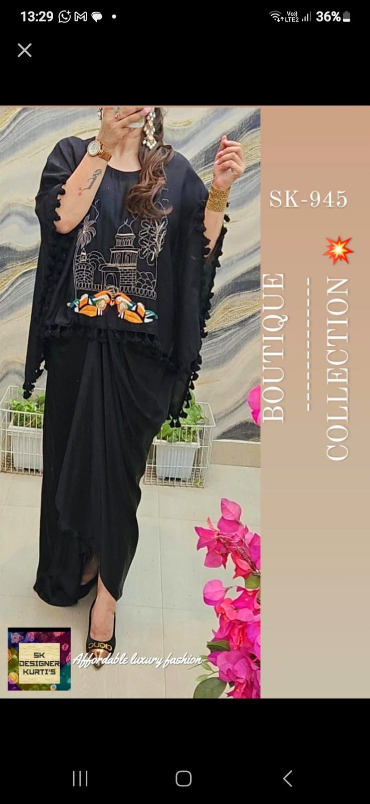 Boutique Luxe Party Wear Cape & Drape Skirt Set
