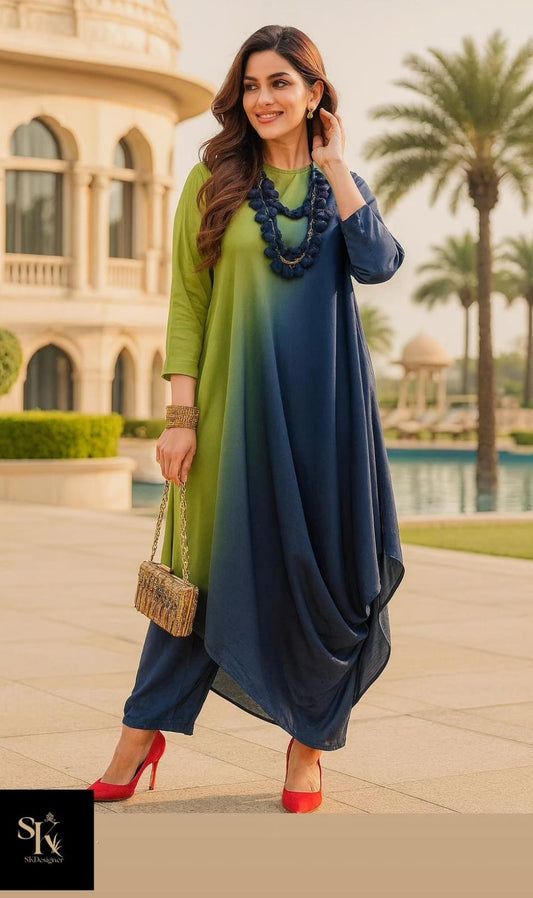 Ombre Luxe Satin Crepe Drape Set