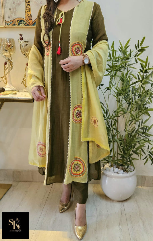 Shaded Elegance Mul Chanderi Set