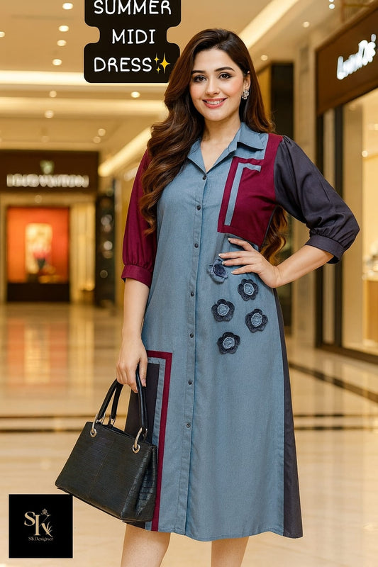 Urban Bloom Midi Dress