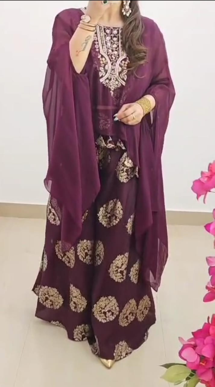 Royal Bloom IndoWestern Set
