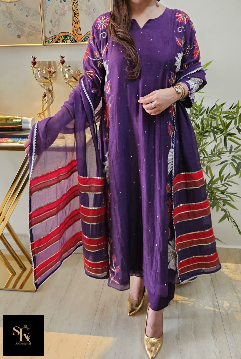 Mul Chanderi Kurta Set