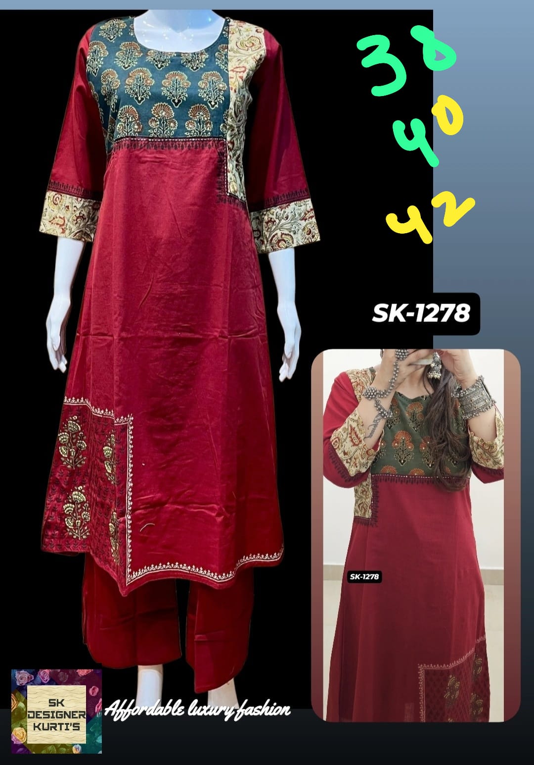 Sequin Highlight Cotton Kurta Set