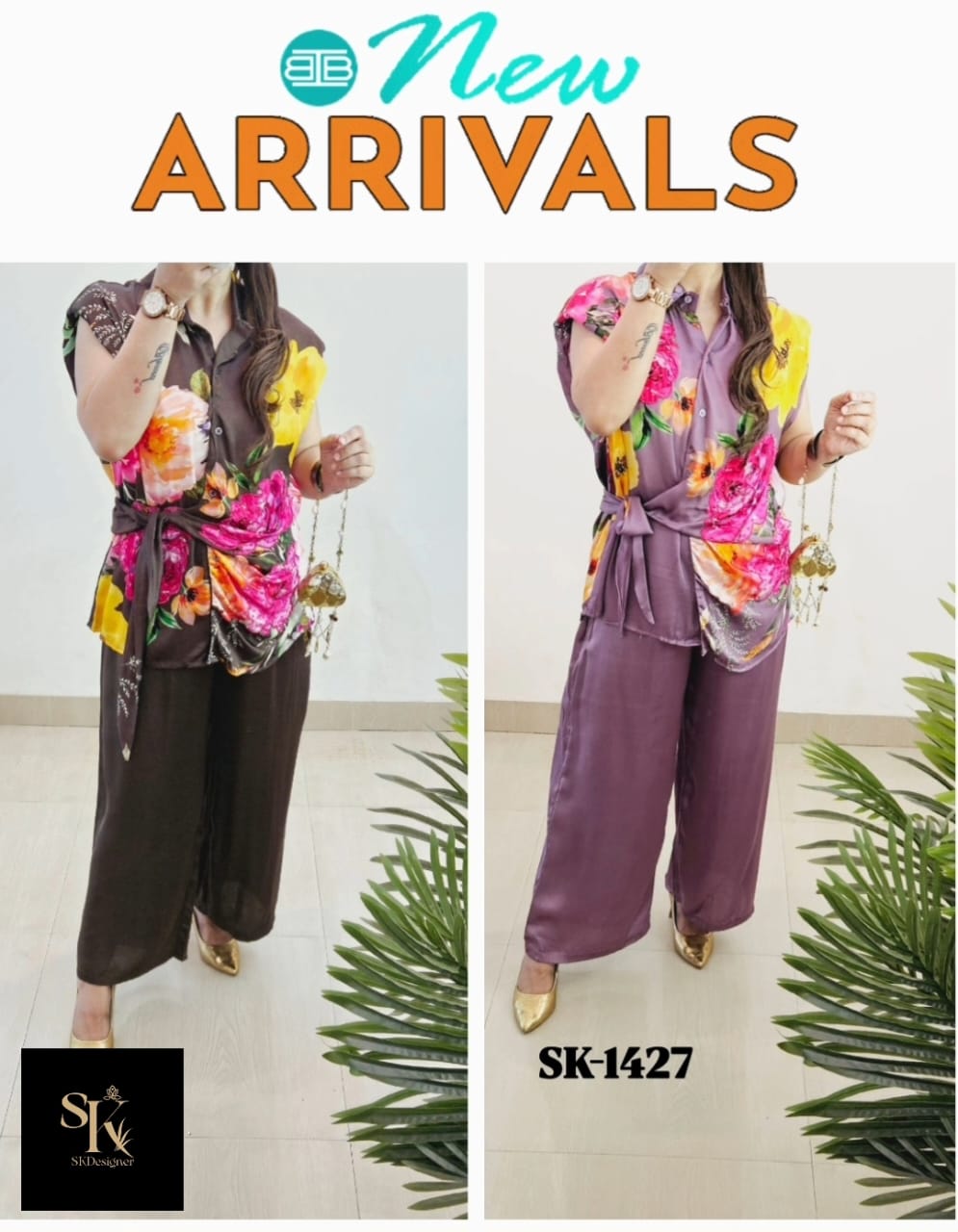 Boutique Luxe Crepe Co-ord Set (Puple)