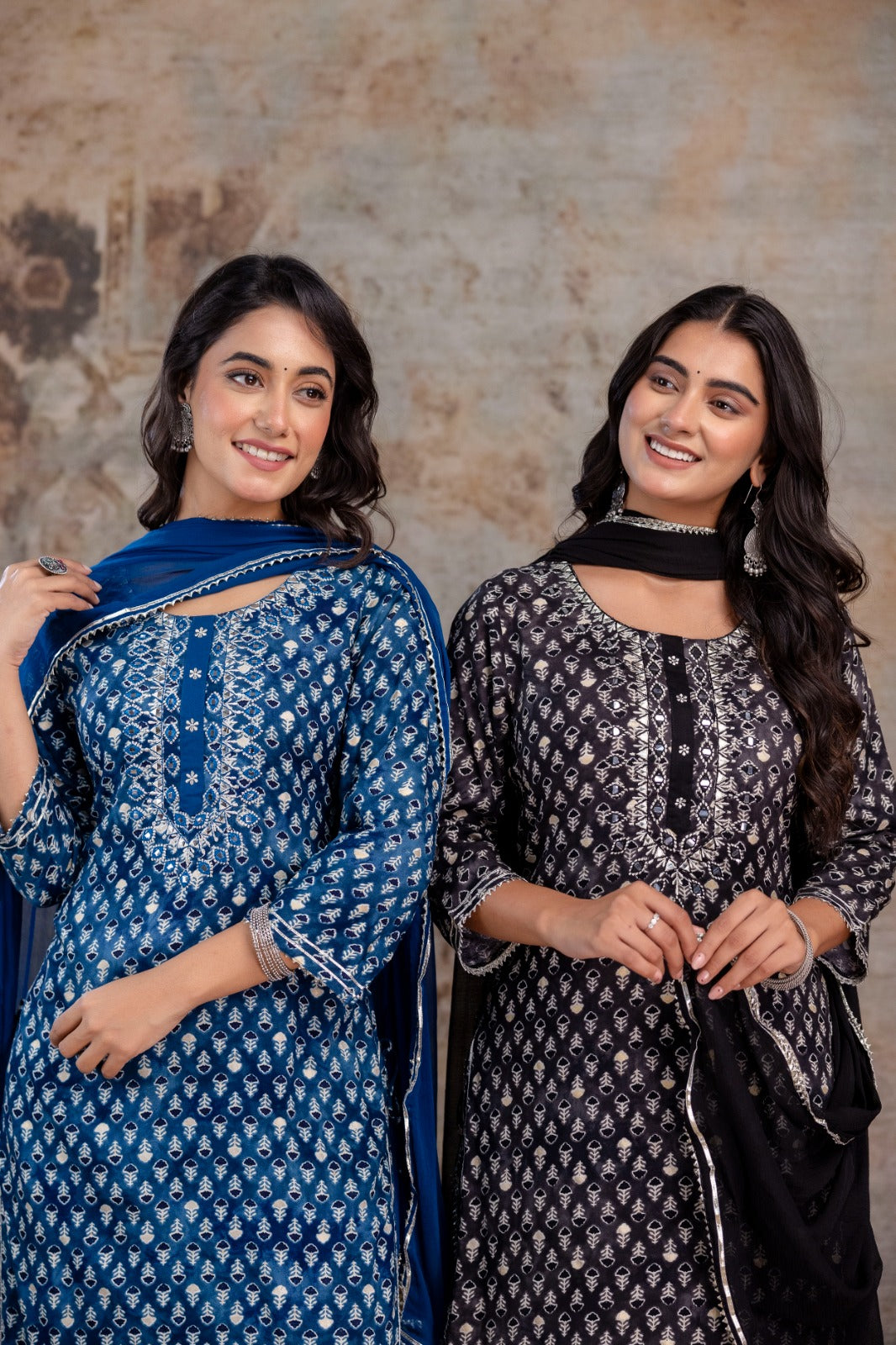 Embroidered Cotton Rayon Sharara Set (Black)