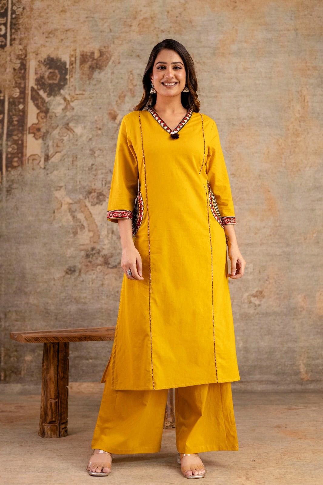 Festive Aura – Pure Cotton Embroidered Kurta Set