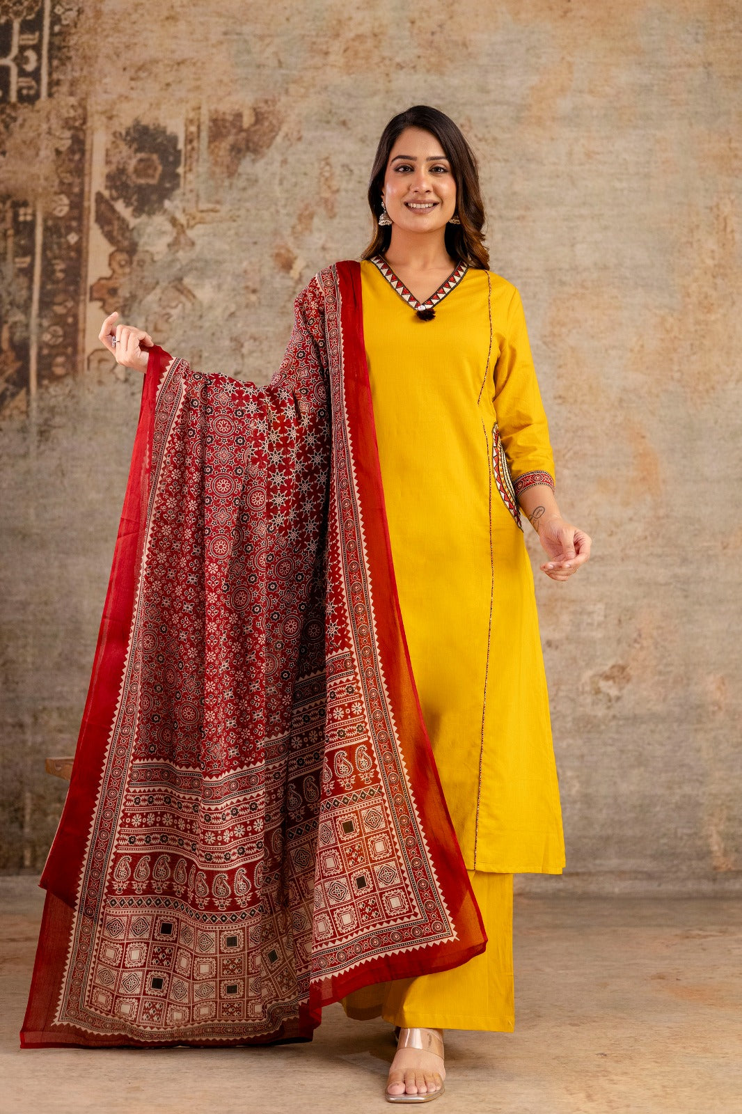 Festive Aura – Pure Cotton Embroidered Kurta Set