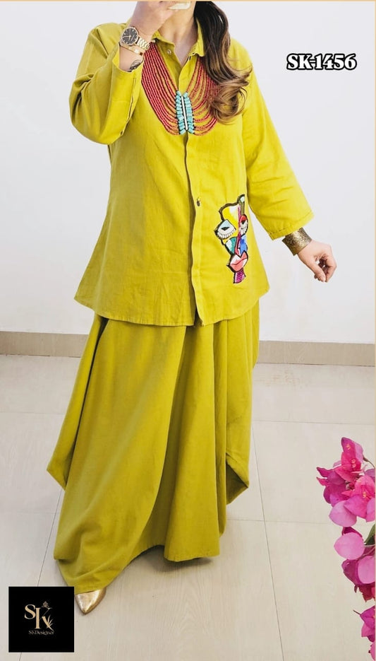 Sunset Muse Drape Skirt Set (Yellow)