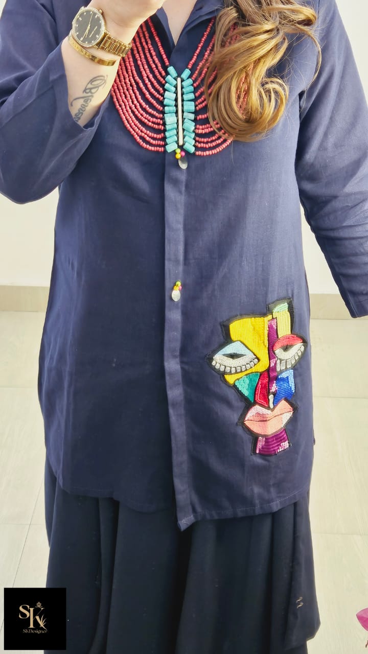 Sunset Muse Drape Skirt Set (Blue)