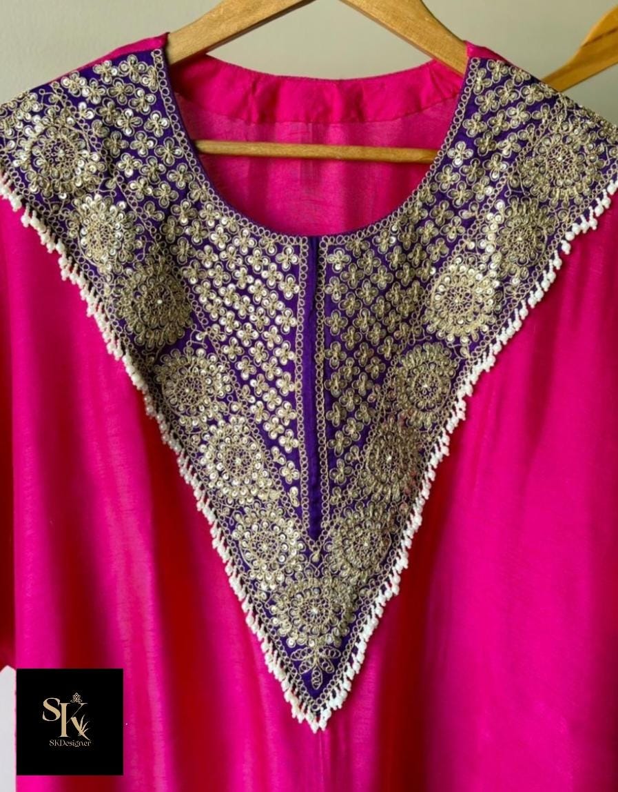 Royal Pearl Zardozi Dola Silk Ensemble