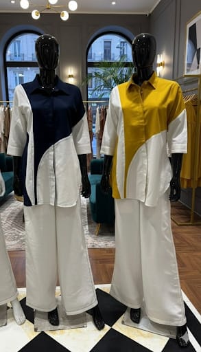 Summer Breeze Cotton Flex Co-Ord Set (Navy Blue)