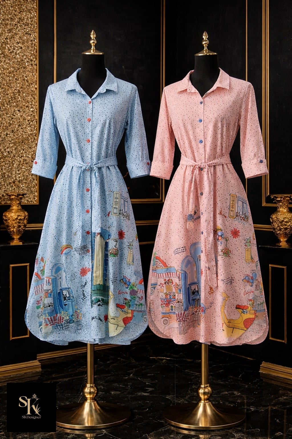 Bloom Breeze Cotton Summer Dress (Blue)