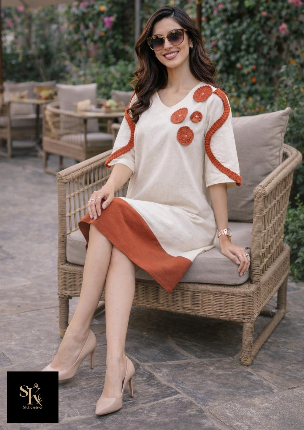 Ivory Whisper Appliqué Dress