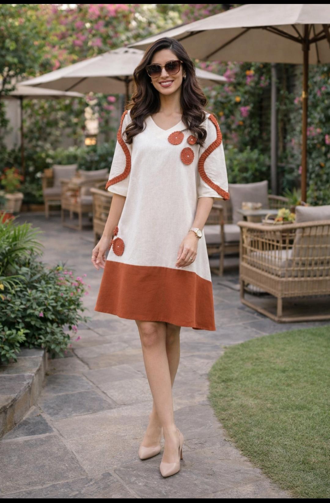 Ivory Whisper Appliqué Dress