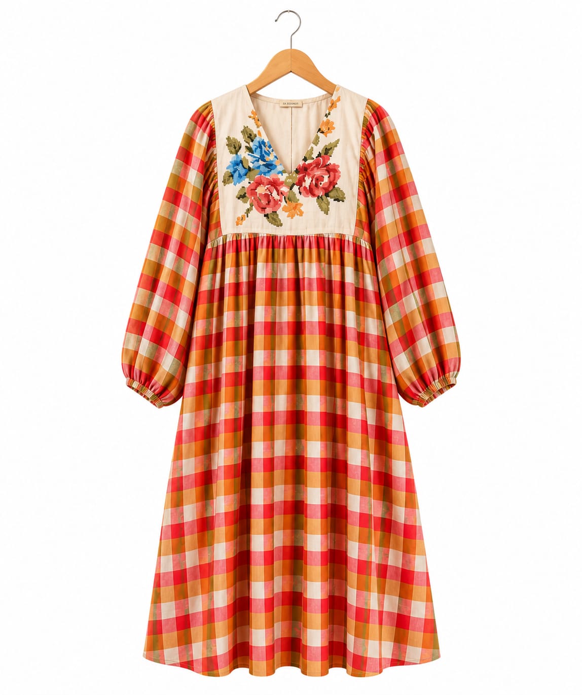 Vibrant Checks Bloom Midi