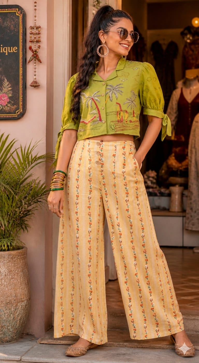 Ivory Tie-Up Charm Co-ord Set