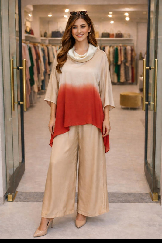 Midnight Luxe Kaftan Co-ord (Red)