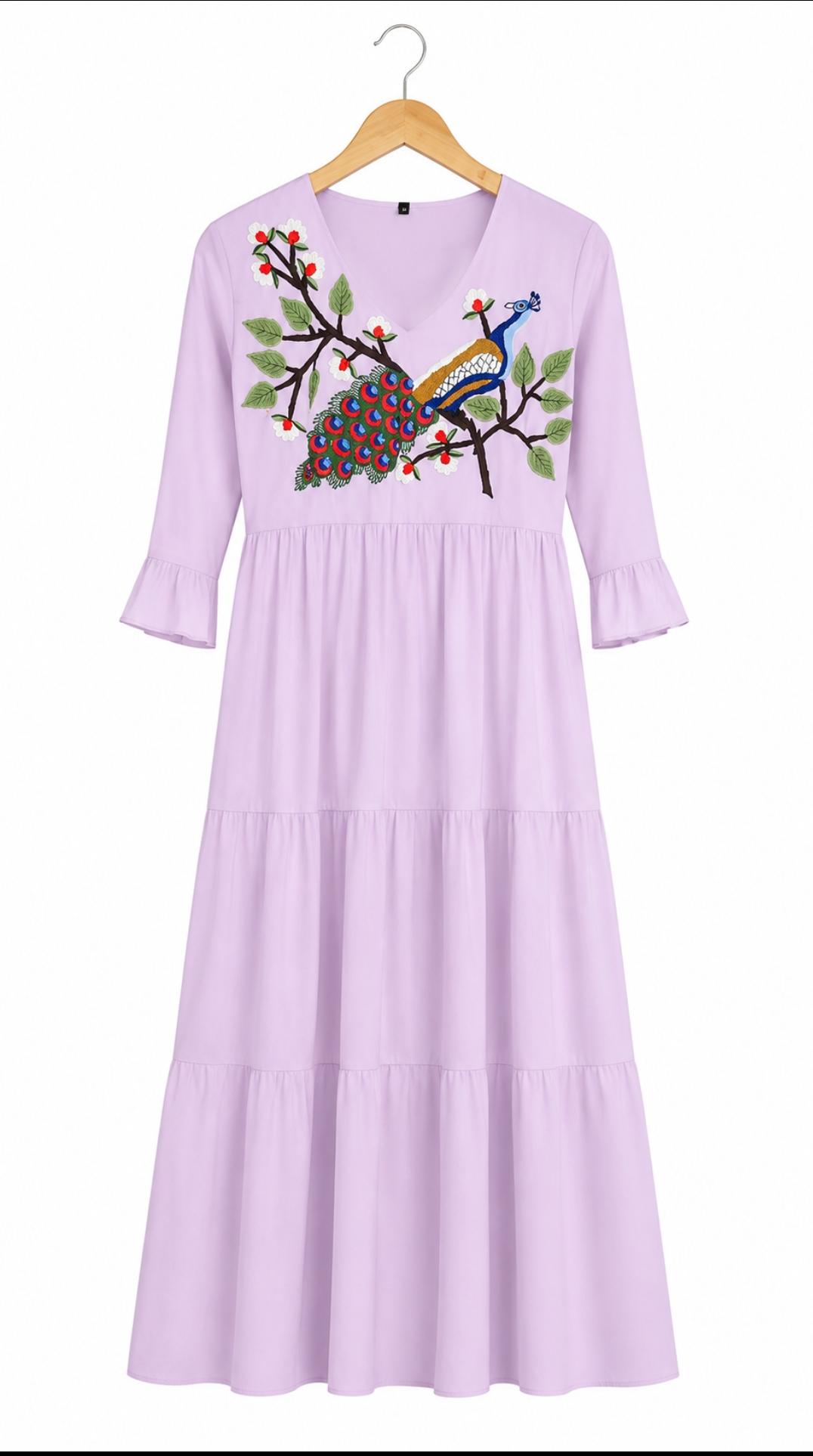 Peacock Grace Layered Gown