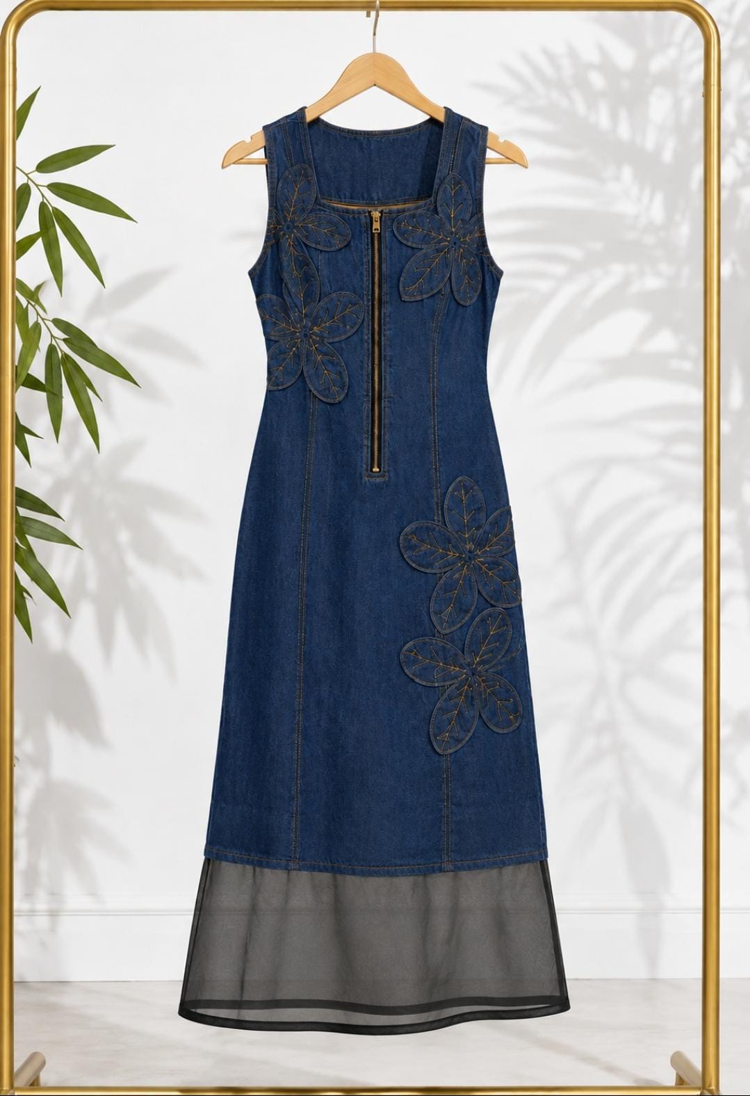 Statement Bloom Denim Dress