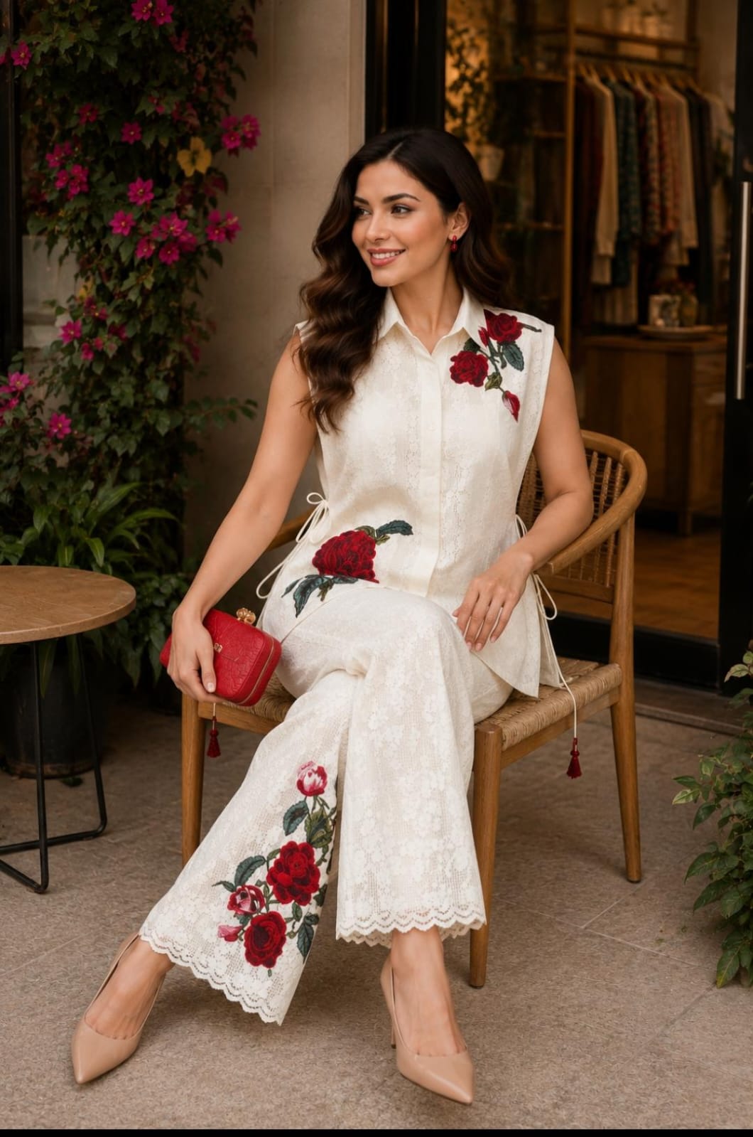 LUXE Rose Embroidery Imported Lace Cord-Set