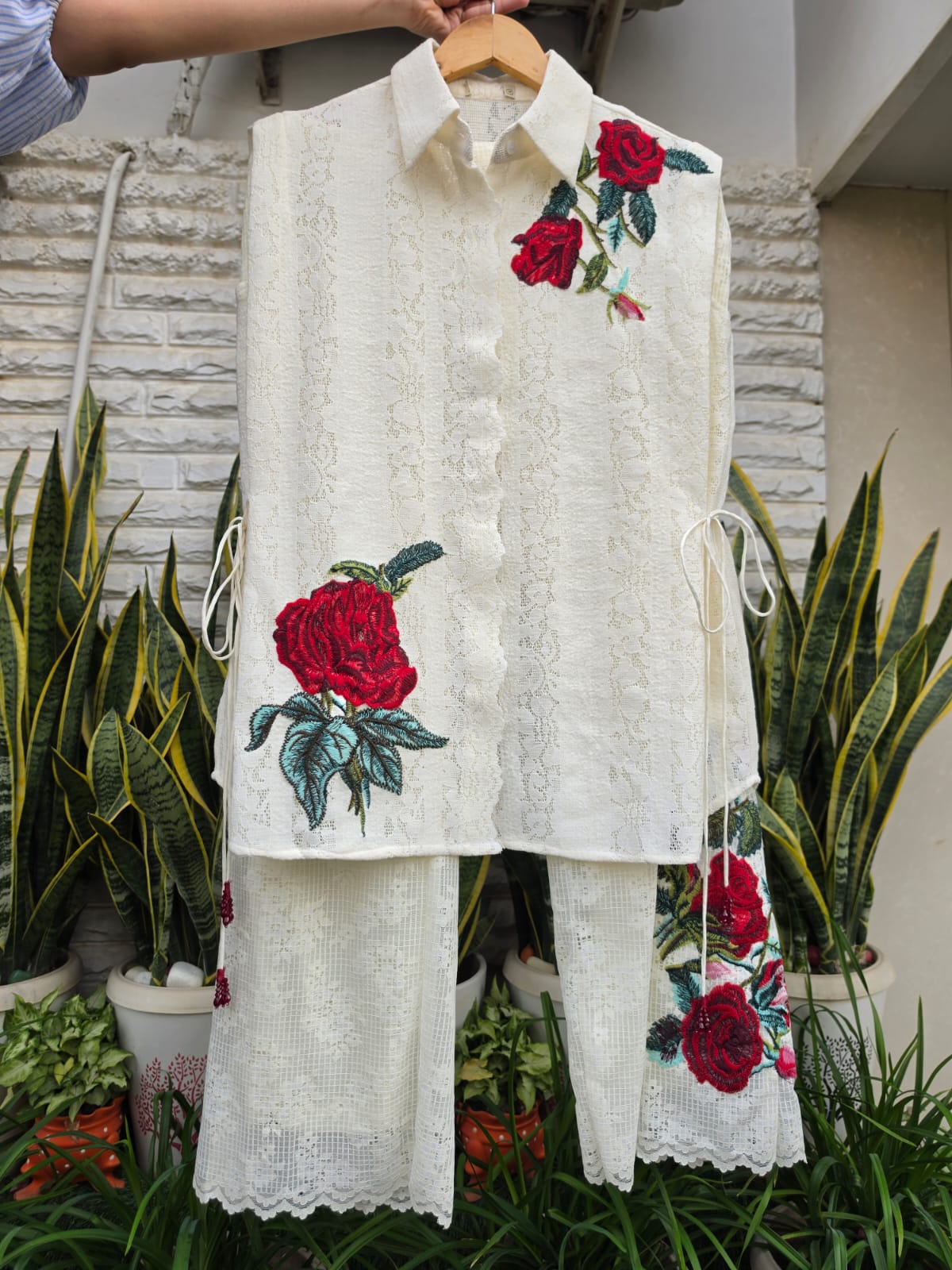 LUXE Rose Embroidery Imported Lace Cord-Set