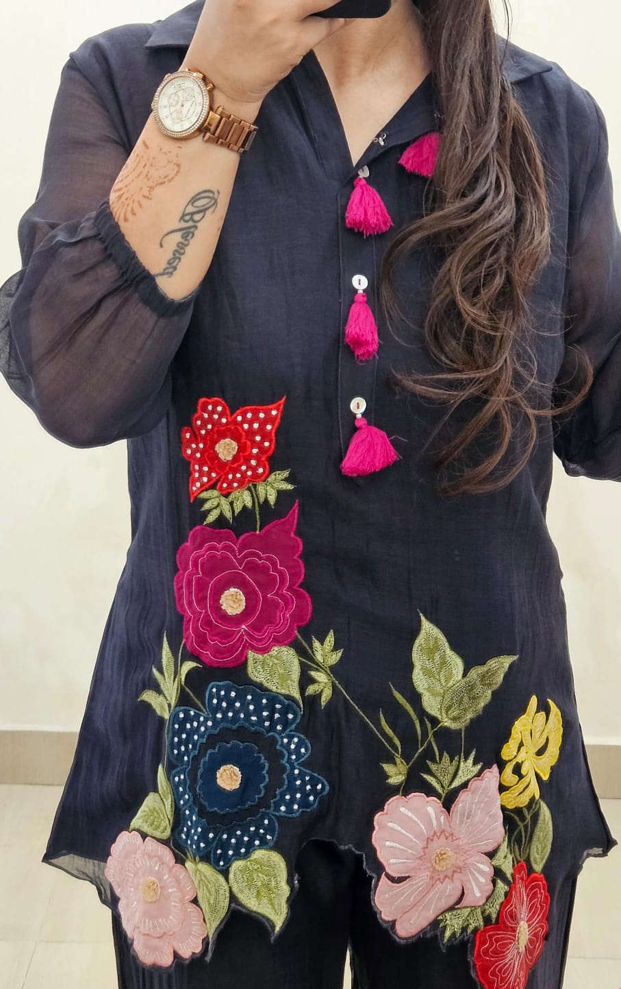 Pure Mul Chanderi Appliqué Set