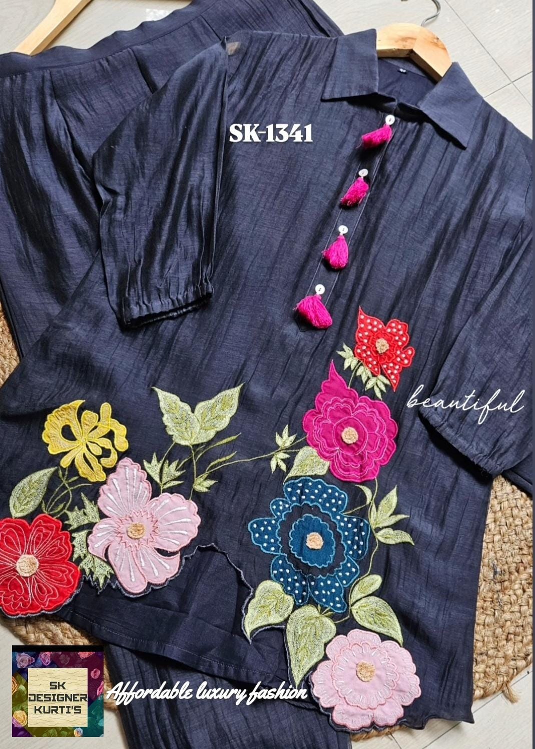 Pure Mul Chanderi Appliqué Set
