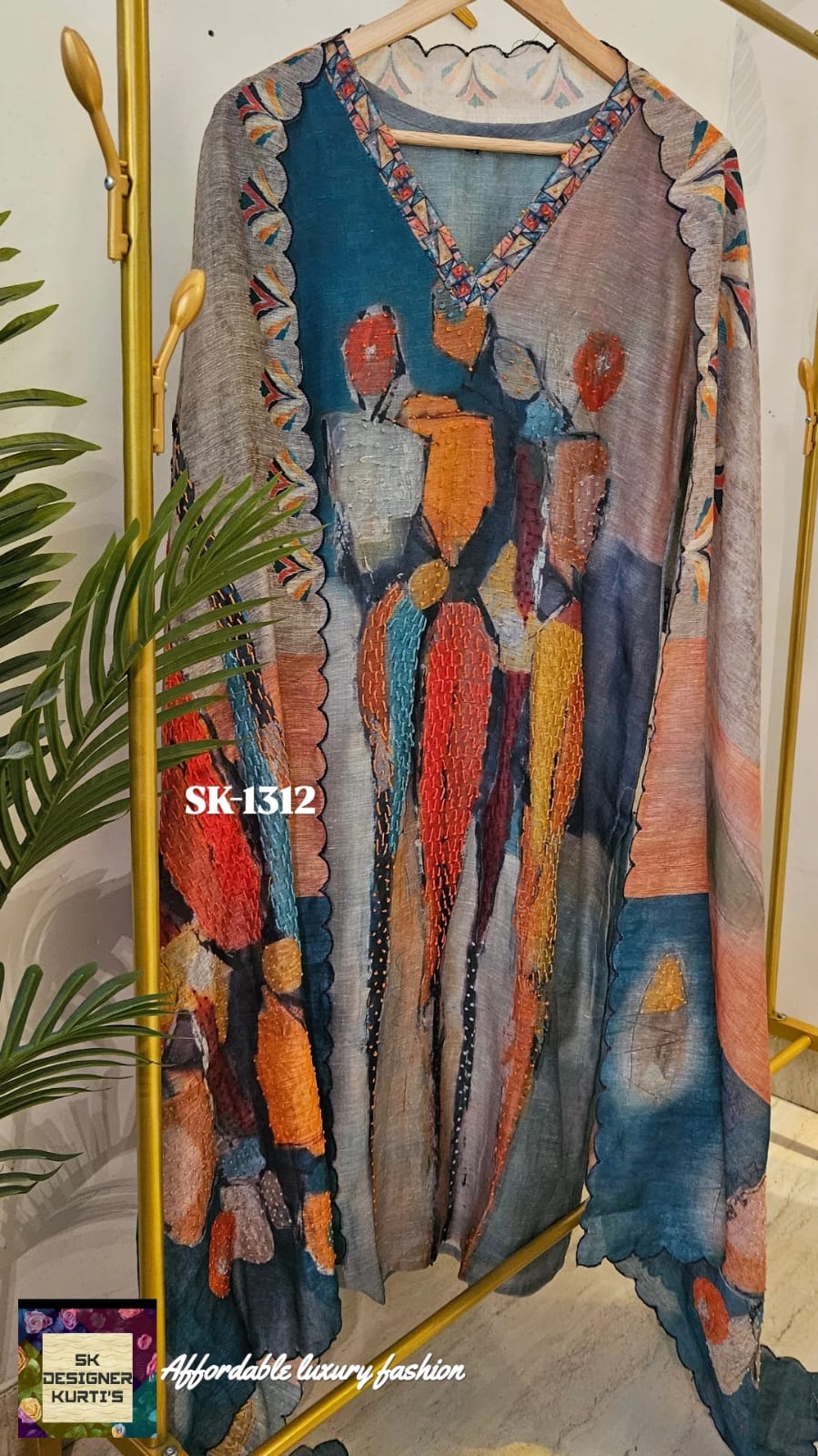 Silken Elegance – Chanderi Threadwork Ensemble
