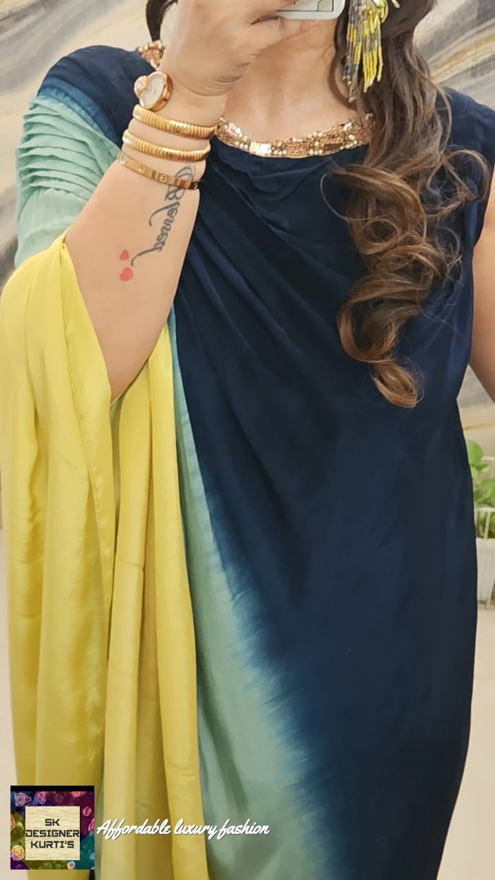 Ombré Elegance Drape Gown